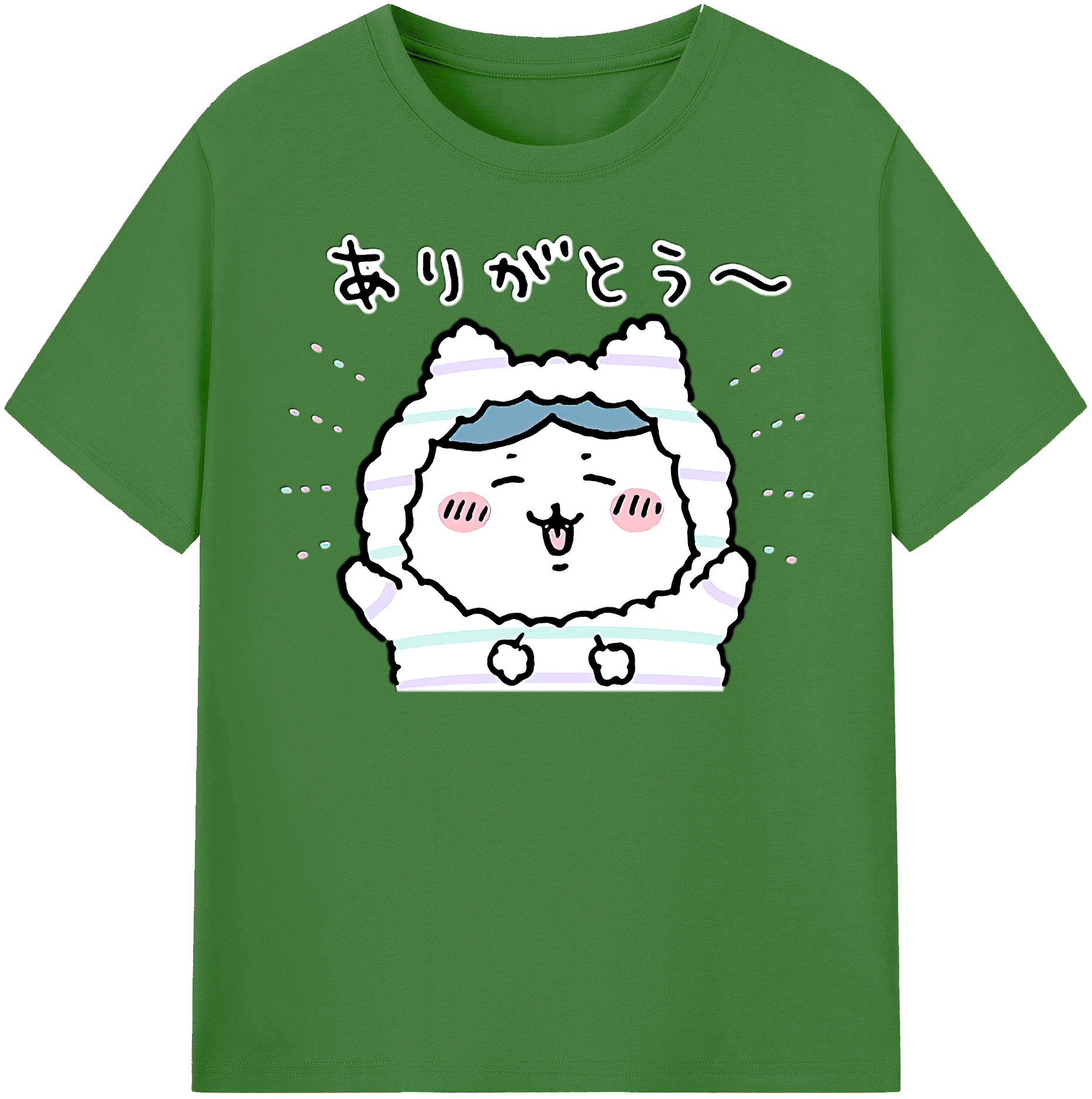（画像用） ちいかわ ハチワレ Chii-kawa hachiware レディースカジュアルプリントTシャツ（綿100％）